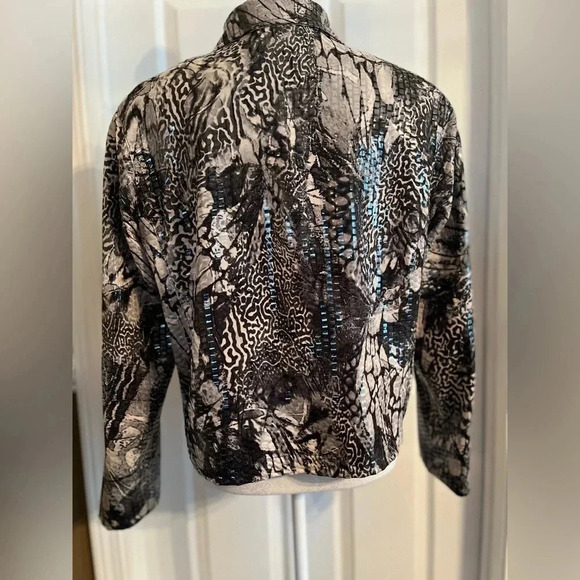 Jackets Galore By John Farah Snake Print Zip Jacket Size Small Women EUC - Picture 5 of 10